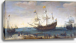 Постер Корнелис Хенрик The 'Mauritius' and other East Indiamen Постер Корнелис Хенрик The 'Mauritius' and other East Indiamen
