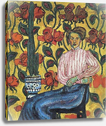 Постер Машков Илья Portrait of Varvara Petrovna Vinogradova, 1909 Постер Машков Илья Portrait of Varvara Petrovna Vinogradova, 1909