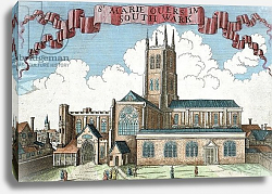 Постер Модерн Робер (грав) St. Marie Overie in Southwark, c.1700 Постер Модерн Робер (грав) St. Marie Overie in Southwark, c.1700