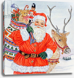 Постер Бредбери Катрин (совр) Father Christmas and his reindeer Постер Бредбери Катрин (совр) Father Christmas and his reindeer