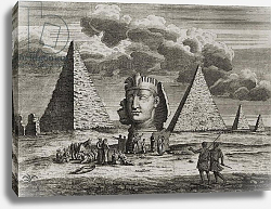 Постер Школа: Английская 18в. The Pyramids and Sphinx at Giza, Egypt, c.1725 Постер Школа: Английская 18в. The Pyramids and Sphinx at Giza, Egypt, c.1725