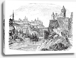 Постер Kamyanets-Podilsk or Kamenets-Podolsky in Ukraine vintage engraving Постер Kamyanets-Podilsk or Kamenets-Podolsky in Ukraine vintage engraving