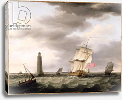 Постер Холман Франсис A Man of War passing the Eddystone Lighthouse, c.1773 Постер Холман Франсис A Man of War passing the Eddystone Lighthouse, c.1773