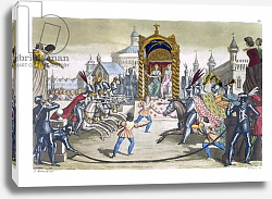 Постер Школа: Итальянская 19в Knights jousting before a King and Queen Постер Школа: Итальянская 19в Knights jousting before a King and Queen