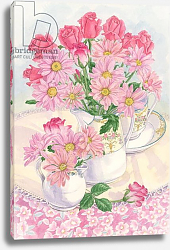 Постер Бентон Линда (совр) Roses and Chrysanthemums, 1996 Постер Бентон Линда (совр) Roses and Chrysanthemums, 1996