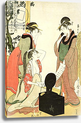 Постер Утамаро Китагава P.353-1945 Scene 6, Comparison of celebrated beauties and the loyal league, c.1797 Постер Утамаро Китагава P.353-1945 Scene 6, Comparison of celebrated beauties and the loyal league, c.1797