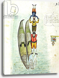 Постер Школа: Итальянская 18в Three men balancing on two gondolas, 1772 Постер Школа: Итальянская 18в Three men balancing on two gondolas, 1772