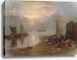 Постер Тернер Уильям (William Turner) Sun Rising Through Vapour: Fishermen Cleaning and Selling Fish, c.1807 Постер Тернер Уильям (William Turner) Sun Rising Through Vapour: Fishermen Cleaning and Selling Fish, c.1807
