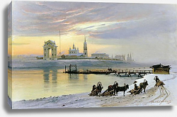 Постер Добровольский Николай Переправа через Ангару в Иркутске. 1886 Постер Добровольский Николай Переправа через Ангару в Иркутске. 1886