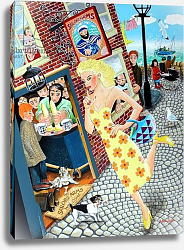 Постер Тодд Тони (совр) Gossamer Beynon the schoolteacher passing the Sailor's Arms and her many admirers, 2005 Постер Тодд Тони (совр) Gossamer Beynon the schoolteacher passing the Sailor's Arms and her many admirers, 2005