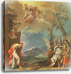 Постер Риччи Себастьяно Abraham welcoming the Angels, c.1695 Постер Риччи Себастьяно Abraham welcoming the Angels, c.1695