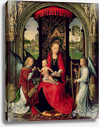 Постер Мемлинг Ханс Madonna and Child with two Angels Постер Мемлинг Ханс Madonna and Child with two Angels