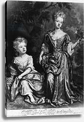 Постер Кнеллер Годфри, Сэр The Lord Churchill's two Daughters, mezzotint by John Smith, c.1690 Постер Кнеллер Годфри, Сэр The Lord Churchill's two Daughters, mezzotint by John Smith, c.1690