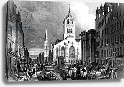 Постер Шепард Томас (последователи) St. Gile's Church, County Hall and the Lawn Market, Edinburgh, engraved by William Tombleson, c.1830 Постер Шепард Томас (последователи) St. Gile's Church, County Hall and the Lawn Market, Edinburgh, engraved by William Tombleson, c.1830