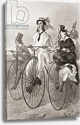 Постер Two cyclists on Penny Farthing bicycles in the 19th century, published 1909. Постер Two cyclists on Penny Farthing bicycles in the 19th century, published 1909.