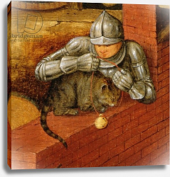 Постер Брейгель Питер Старший Knight putting a bell on a cat, detail from 'The Flemish Proverbs' Постер Брейгель Питер Старший Knight putting a bell on a cat, detail from 'The Flemish Proverbs'