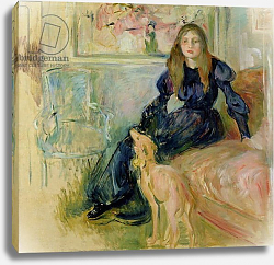 Постер Моризо Берта Julie Manet and her Greyhound Laerte, 1893 Постер Моризо Берта Julie Manet and her Greyhound Laerte, 1893