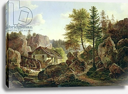 Постер Моргенштерн Карл A Watermill in the Vosges near Ribanville, 1836 Постер Моргенштерн Карл A Watermill in the Vosges near Ribanville, 1836