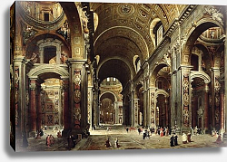 Постер Панини Джованни Паоло Cardinal Melchior de Polignac Visiting St. Peter's in Rome, 1730 Постер Панини Джованни Паоло Cardinal Melchior de Polignac Visiting St. Peter's in Rome, 1730