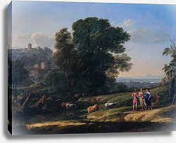 Постер Лоррен Клод (Claude Lorrain) Пейзаж с Кефалом и Прокрисом объединенными Дианой Постер Лоррен Клод (Claude Lorrain) Пейзаж с Кефалом и Прокрисом объединенными Дианой