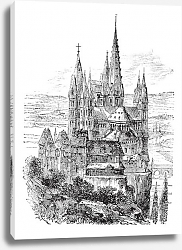 Постер Cathedral of St. George, Limburg-On-The-Lahn vintage engraving Постер Cathedral of St. George, Limburg-On-The-Lahn vintage engraving