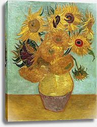 Постер Ван Гог Винсент (Vincent Van Gogh) Натюрморт: двенадцать подсолнухов в вазе, 1889 Первый вариант Постер Ван Гог Винсент (Vincent Van Gogh) Натюрморт: двенадцать подсолнухов в вазе, 1889 Первый вариант
