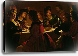 Постер Хонтхорст Геррит Feast Scene with a Young Married Couple, c.1617 Постер Хонтхорст Геррит Feast Scene with a Young Married Couple, c.1617