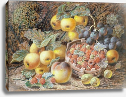 Постер Клер Оливер Still Life of Apples, Grapes, Raspberries, Gooseberries and Peach Постер Клер Оливер Still Life of Apples, Grapes, Raspberries, Gooseberries and Peach