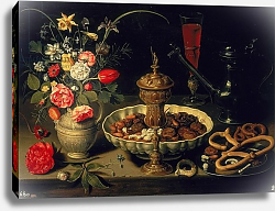 Постер Питерс Клара Still Life of Flowers and Dried Fruit, 1611 Постер Питерс Клара Still Life of Flowers and Dried Fruit, 1611