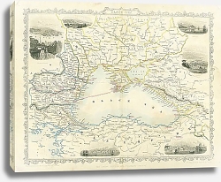 Постер Карта побережья Чёрного моря, 1855г. Постер Карта побережья Чёрного моря, 1855г.