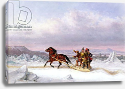 Постер Криегофф Корнелиус Crossing the St. Lawrence from Levis to Quebec on a Sleigh Постер Криегофф Корнелиус Crossing the St. Lawrence from Levis to Quebec on a Sleigh