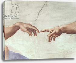 Постер Микеланджело (Michelangelo Buonarroti) Hands of God and Adam, detail from The Creation of Adam, from the Sistine Ceiling, 1511 Постер Микеланджело (Michelangelo Buonarroti) Hands of God and Adam, detail from The Creation of Adam, from the Sistine Ceiling, 1511