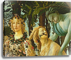 Постер Боттичелли Сандро (Sandro Botticelli) Primavera, detail of Flora and Zephyr, c.1478, Постер Боттичелли Сандро (Sandro Botticelli) Primavera, detail of Flora and Zephyr, c.1478,