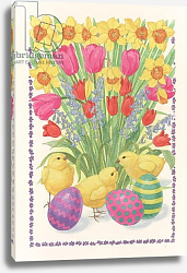 Постер Бентон Линда (совр) Chicks, Eggs and Flowers, 1995 Постер Бентон Линда (совр) Chicks, Eggs and Flowers, 1995