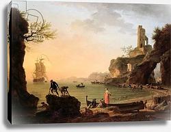 Постер Верне Клод Sunset, Fishermen Pulling in Their Nets, 1760 Постер Верне Клод Sunset, Fishermen Pulling in Their Nets, 1760