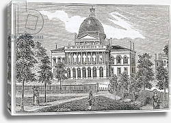 Постер Неизвестен Southern view of the State House in Boston on Beacon Street, 1839 Постер Неизвестен Southern view of the State House in Boston on Beacon Street, 1839