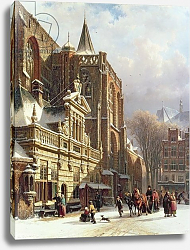 Постер Спрингер Корнелис View of the Hoofdwacht and the Grote Kerk, Zwolle Постер Спрингер Корнелис View of the Hoofdwacht and the Grote Kerk, Zwolle