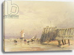 Постер Кокс Давид Seascape with Sailing Barges and Figures Wading Off-Shore, 1832 Постер Кокс Давид Seascape with Sailing Barges and Figures Wading Off-Shore, 1832