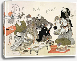 Постер Утагава Кунисада P.61-1938 Painting and calligraphy party at the Manpachiro teahouse, for companion print see 69776, Постер Утагава Кунисада P.61-1938 Painting and calligraphy party at the Manpachiro teahouse, for companion print see 69776,