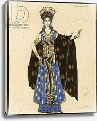 Постер Бакст Леон A costume design for 'Salome': Herodiade Постер Бакст Леон A costume design for 'Salome': Herodiade