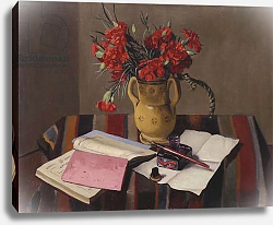 Постер Валлоттон Феликс Carnations and Account Books, 1925 Постер Валлоттон Феликс Carnations and Account Books, 1925
