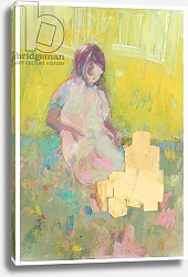 Постер МакКоноши Дэвид (совр) Girl and Building Blocks, 2016, Постер МакКоноши Дэвид (совр) Girl and Building Blocks, 2016,