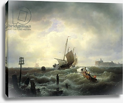 Постер Ахенбах Андреас The Entrance to the Harbour at Hellevoetsluys, 1850 Постер Ахенбах Андреас The Entrance to the Harbour at Hellevoetsluys, 1850