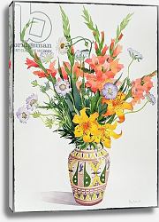 Постер Рэйленд Кристофер (совр) Orange and Blue Flowers in a Moroccan Vase Постер Рэйленд Кристофер (совр) Orange and Blue Flowers in a Moroccan Vase