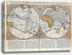 Постер Меркатор Герар Double Hemisphere World Map, 1587 2 Постер Меркатор Герар Double Hemisphere World Map, 1587 2