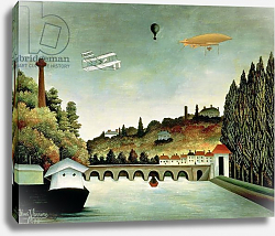 Постер Руссо Анри (Henri Rousseau) View of the Bridge at Sevres and the Hills at Clamart, St. Cloud and Bellevue, 1908 Постер Руссо Анри (Henri Rousseau) View of the Bridge at Sevres and the Hills at Clamart, St. Cloud and Bellevue, 1908