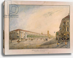 Постер Беггров Карл View of Nevsky Prospekt, near the Gostiny Dvor, St. Petersburg, 1823 Постер Беггров Карл View of Nevsky Prospekt, near the Gostiny Dvor, St. Petersburg, 1823