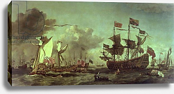 Постер Вельде Вильям Royal Visit to the Fleet, 5th June 1672 Постер Вельде Вильям Royal Visit to the Fleet, 5th June 1672