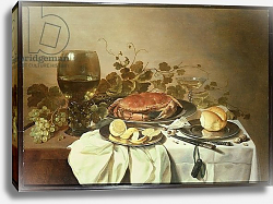 Постер Клас Питер Breakfast still life with roemer and a crab Постер Клас Питер Breakfast still life with roemer and a crab