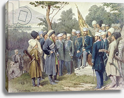 Постер Кившенко Алексей Caucasian Leader Shamil surrendering to Count Baryatinsky in 1859, 1880 Постер Кившенко Алексей Caucasian Leader Shamil surrendering to Count Baryatinsky in 1859, 1880